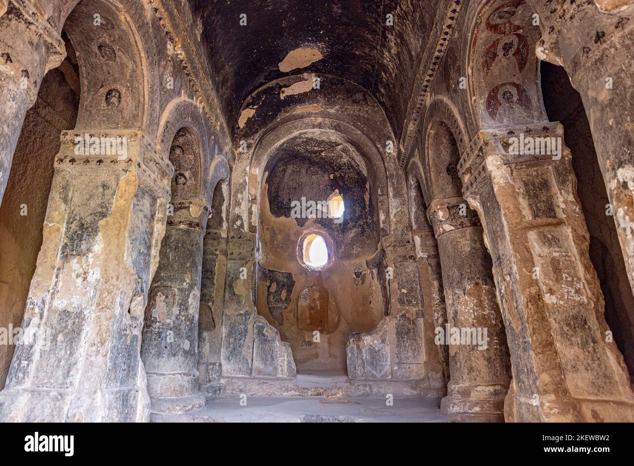 Chiesa della Vergine Maria Selime Yaprakhisar interiore. turchia Foto Stock