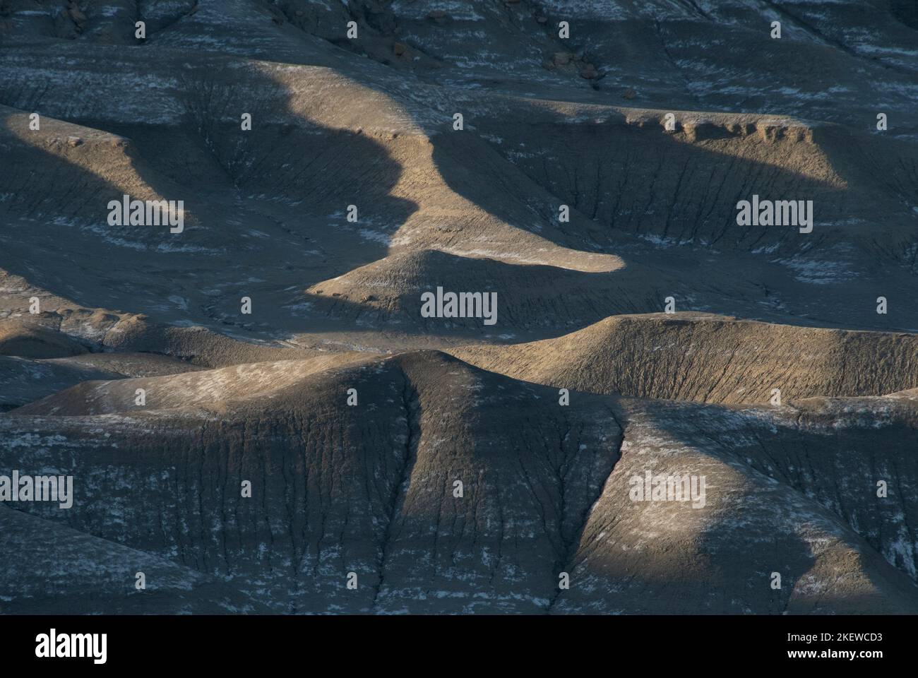 Badlands erose, "Moonscape Overlook", Hanksville, Utah Foto Stock