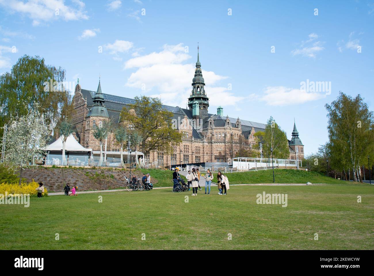 Vista esterna del Nordic Museum, Nordiska Museet, Stoccolma, Svezia Foto Stock