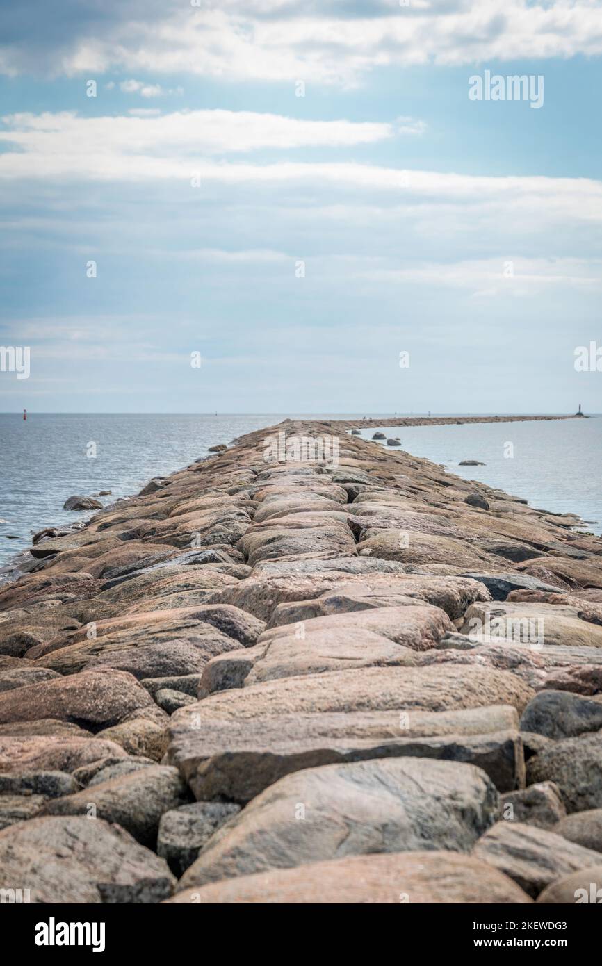 Estate a Parnu pietra jetty Estonia Foto Stock