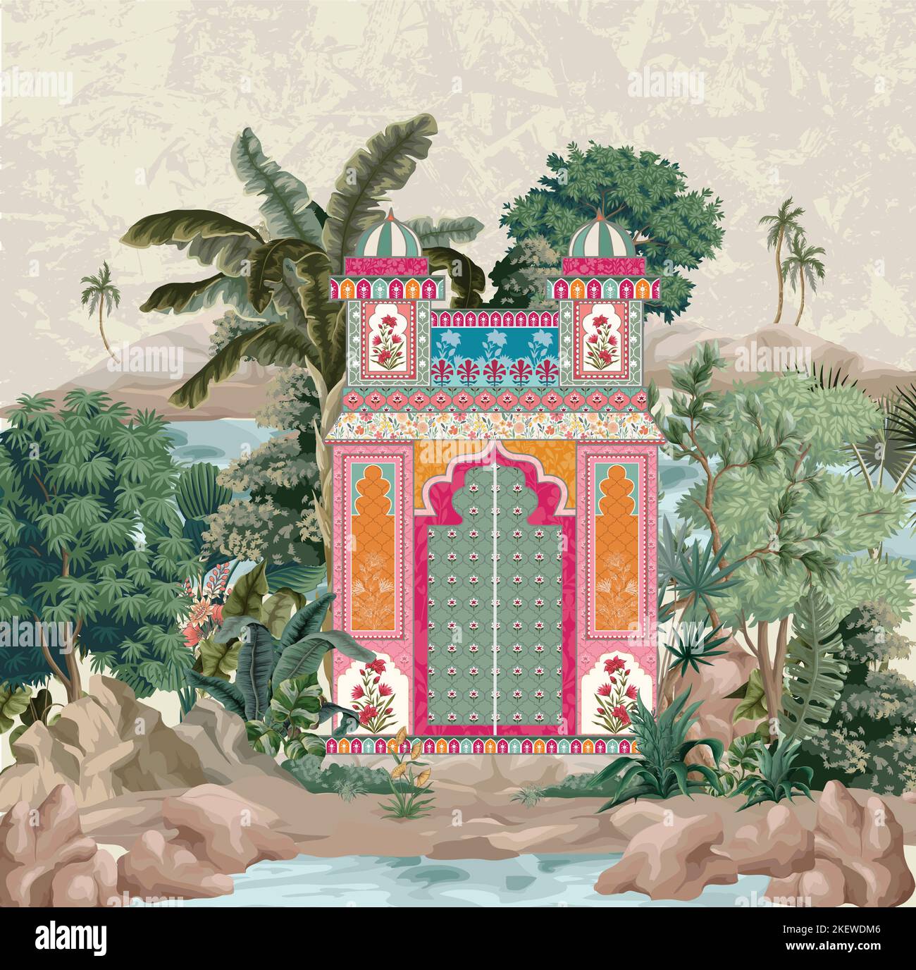 Domed Pavilion India, Company School The Metropolitan Museum. Foto Stock