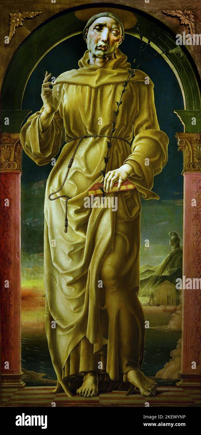 St Anthony di Padova 1488 olio su tavola - Cosme Tura - 15th° secolo Italia, Italiano, Foto Stock