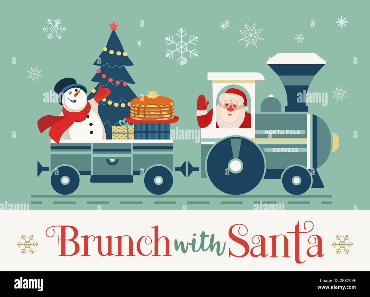 Brunch con poster di Santa festive Holiday Illustrazione Vettoriale
