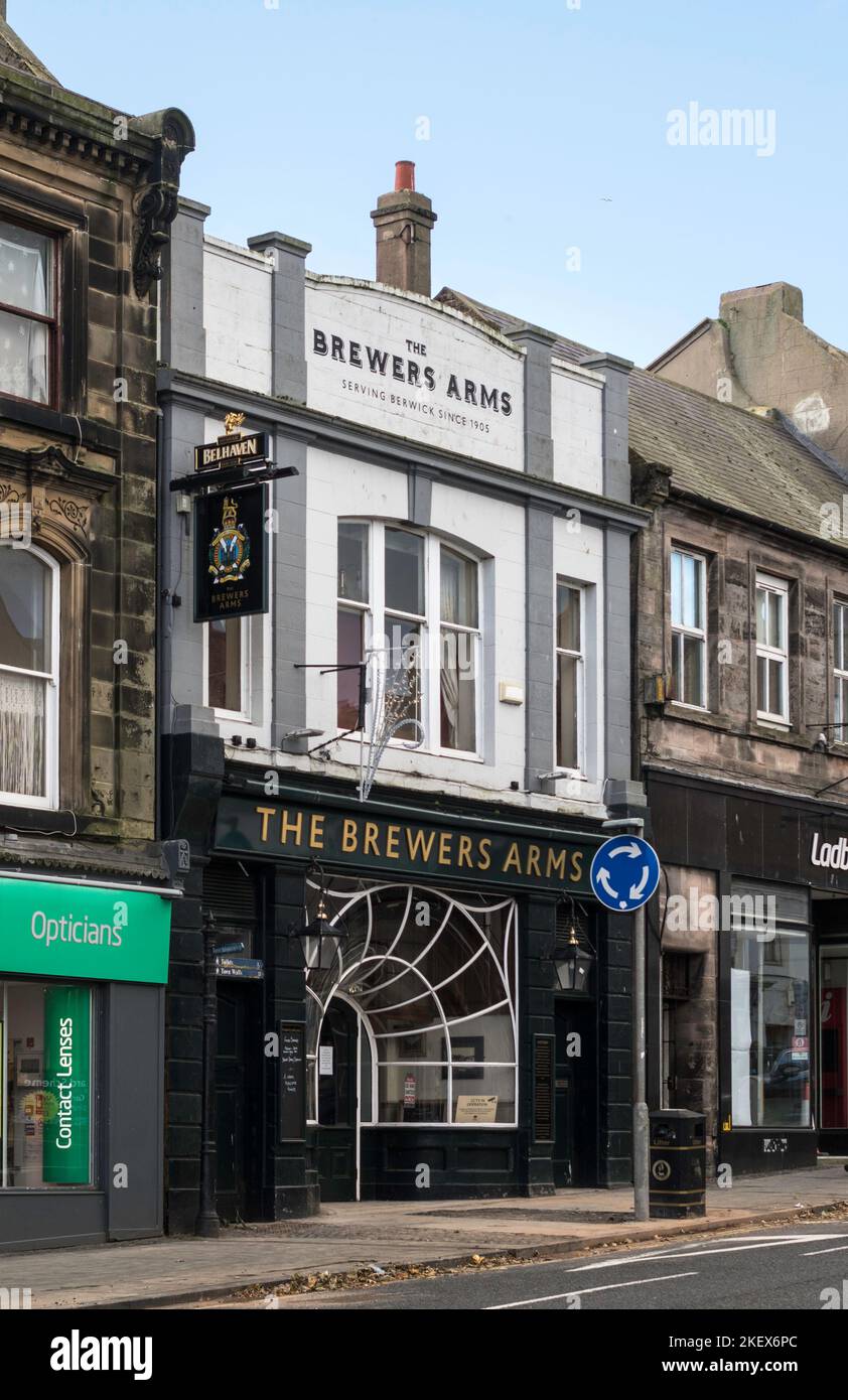 Il pub Brewers Arms a Berwick Upon Tweed, Northumberland, Inghilterra, Regno Unito Foto Stock