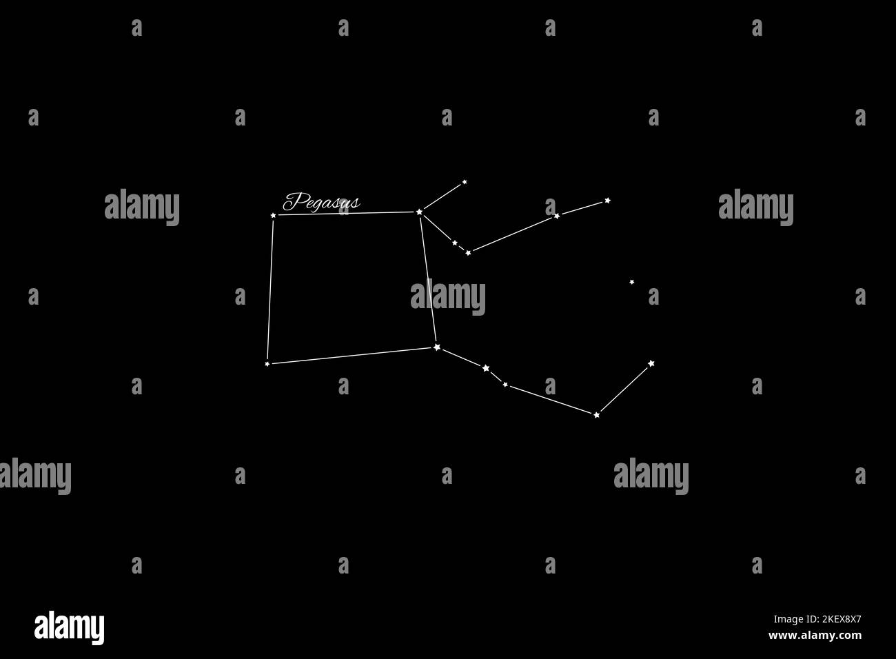 Costellazione di Pegasus, cluster di stelle, costellazione di cavalli alati Foto Stock