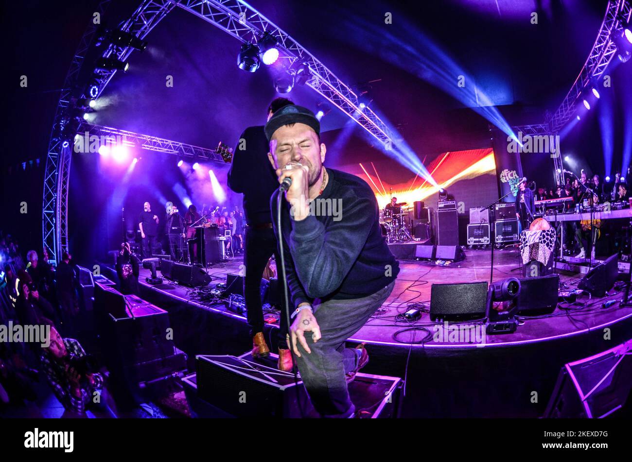 Damon Albarn & Blur si riunirà nel 2023. La band si terrà presso lo stadio di Londra il 8 luglio per il loro 35th° anniversario. Foto Stock