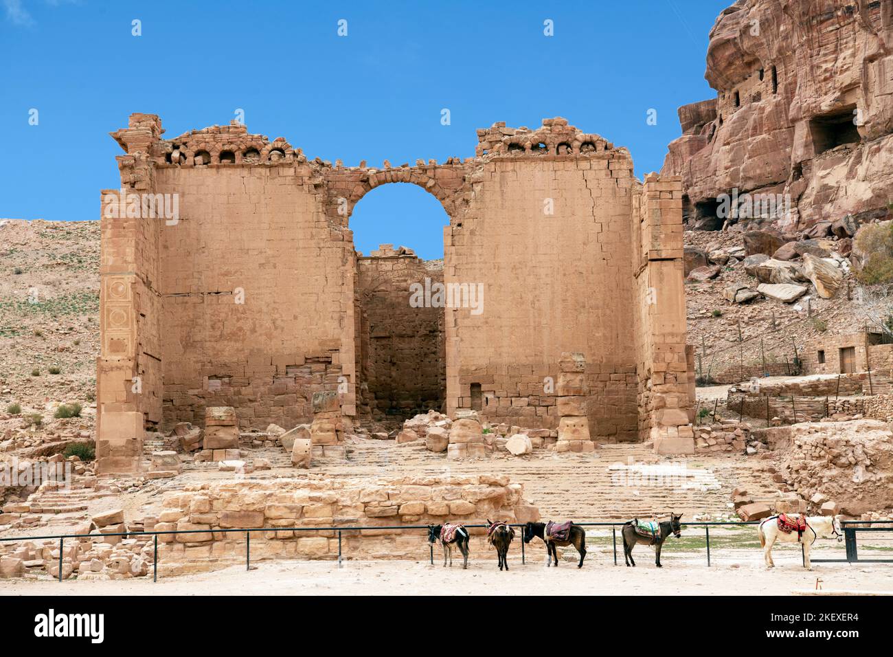 Nabataean Qasr al Bint Petra Giordania Foto Stock
