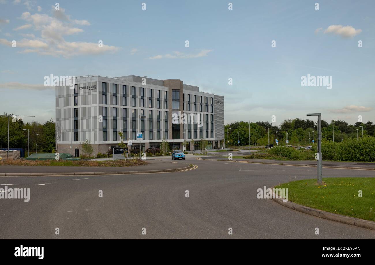 Newcastle-under-Lyme, Staffordshire-regno unito Aprile, 14, 2022 progetti futuristici di costruzione intorno all'università di keele, newcastle under lyme Foto Stock