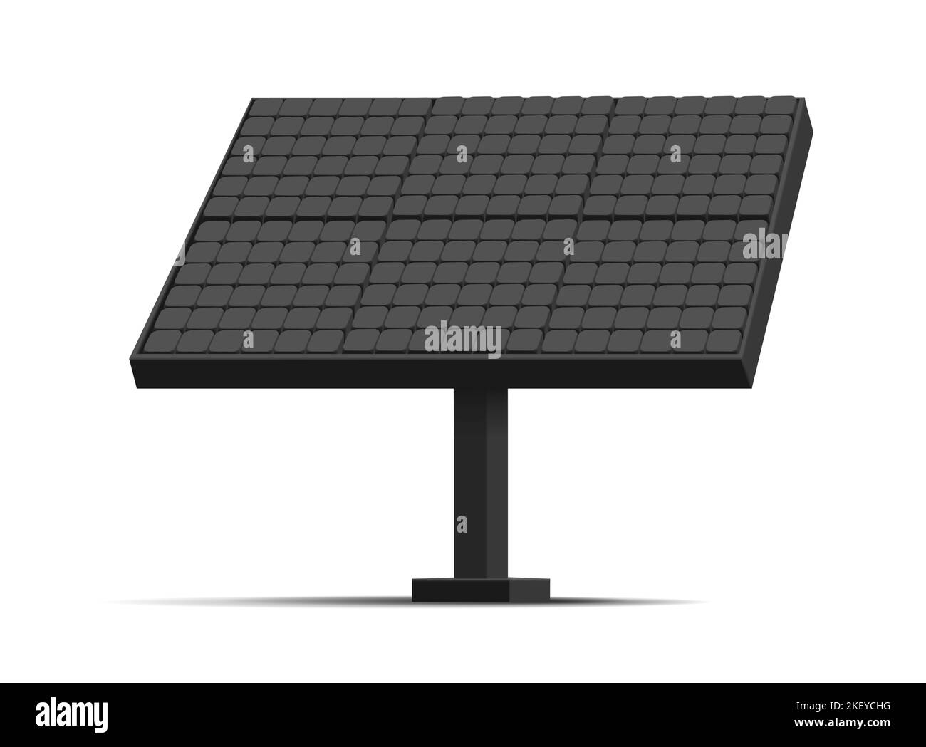 Pannello solare isolato 3D illustrazione su sfondo bianco vettore illustrazione. Immagine delle risorse energetiche rinnovabili alternative. Illustrazione Vettoriale