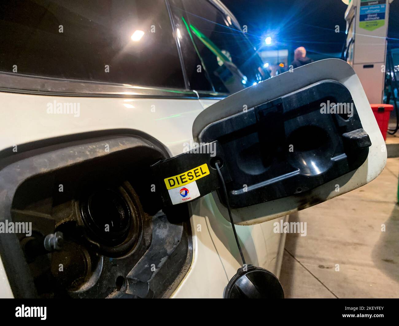 Distributore di benzina, autostrada A6, Francia Foto Stock
