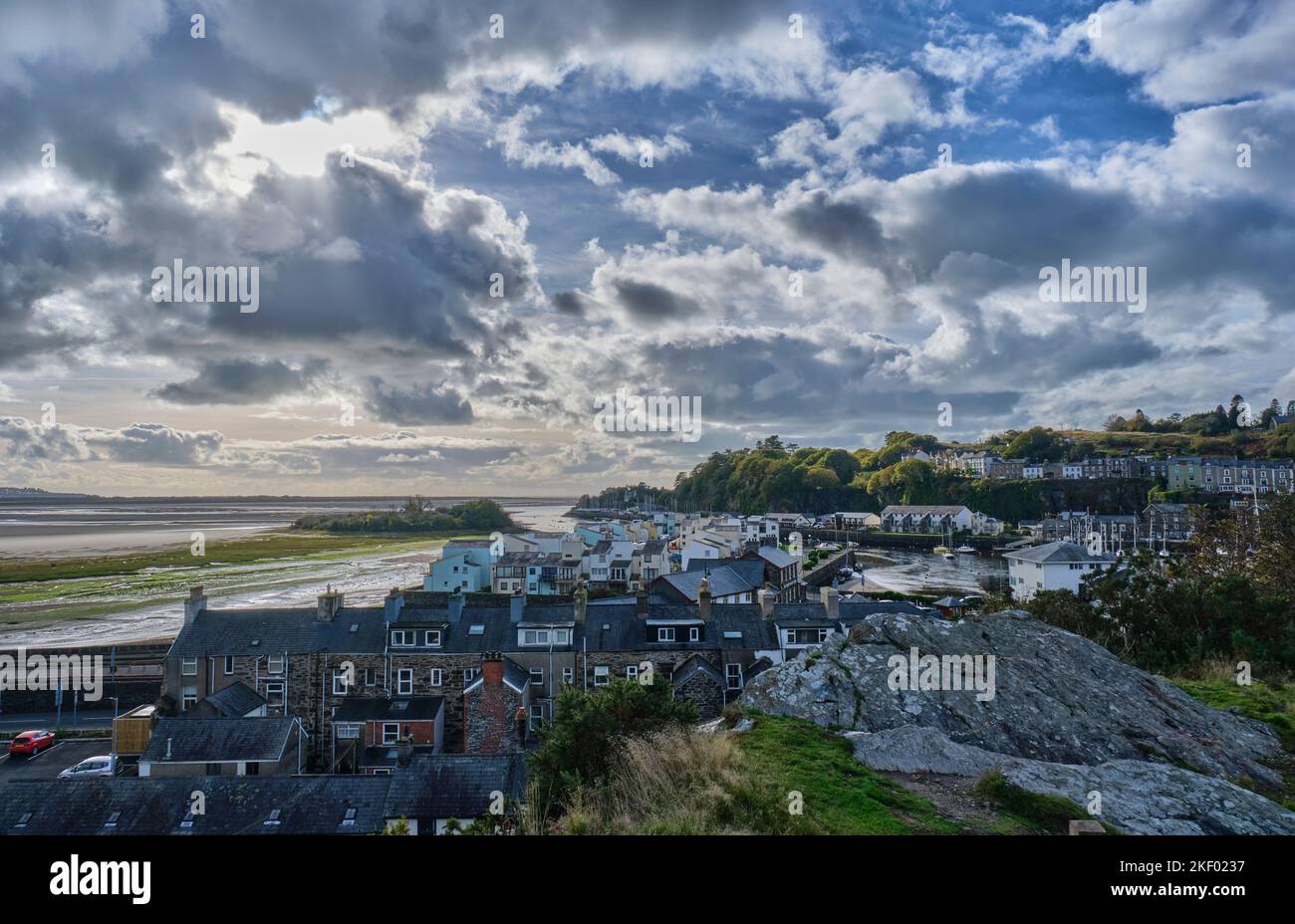 Ballast Island vicino al porto, Porthmadog, Gwynedd, Snowdonia, Galles Foto Stock