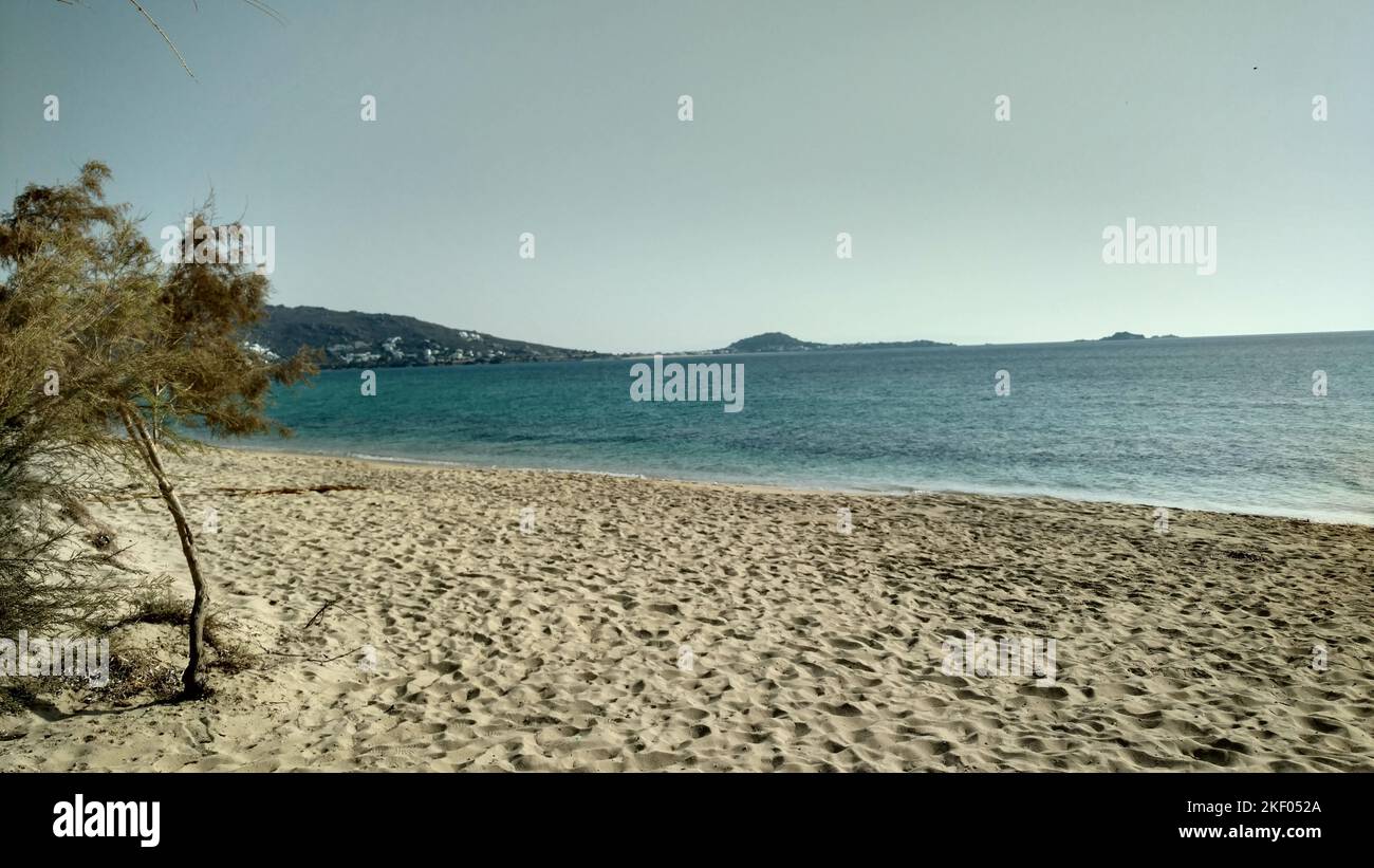 Loneley spiaggia Paros Grecia isola mediterranea egeo Foto Stock