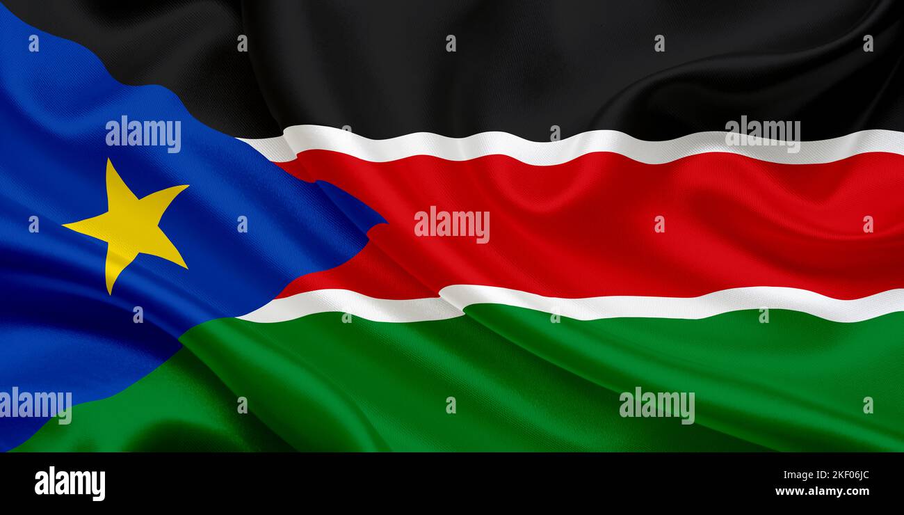 Bandiera nazionale del Sudan meridionale Foto Stock
