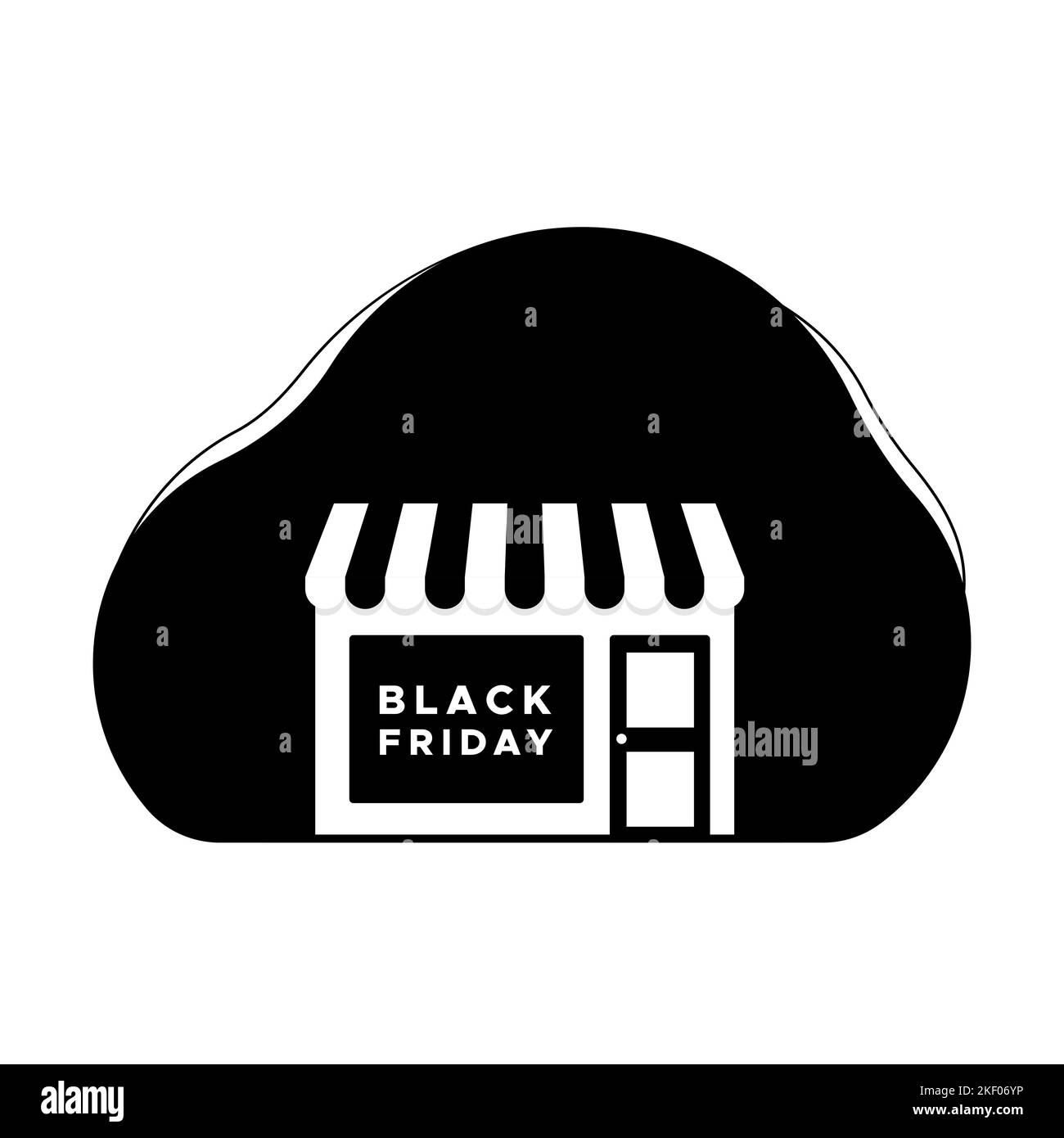 Black Friday. Acquista l'icona nera per promozioni, banner, social media. Illustrazione vettoriale, design piatto Illustrazione Vettoriale