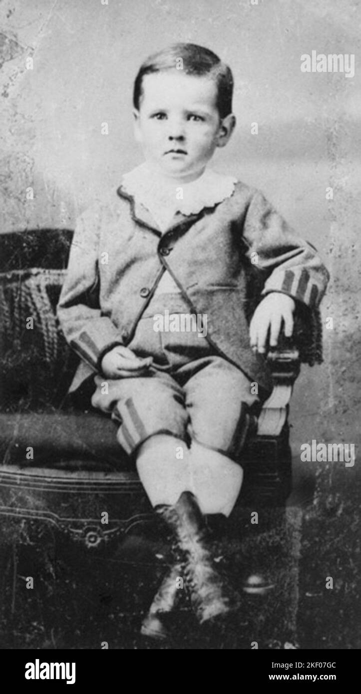 Presidente Herbert Hoover nel 1877 quando aveva 4 anni Foto Stock
