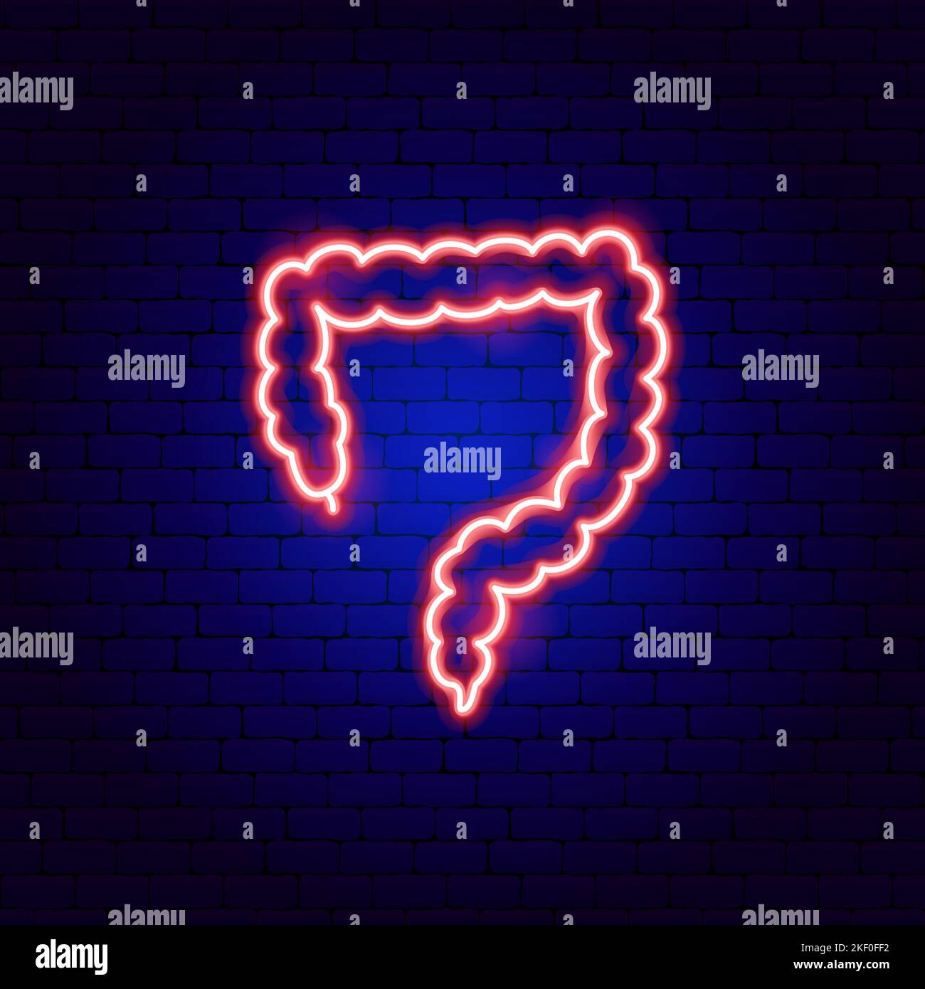Intestino Neon segno Illustrazione Vettoriale