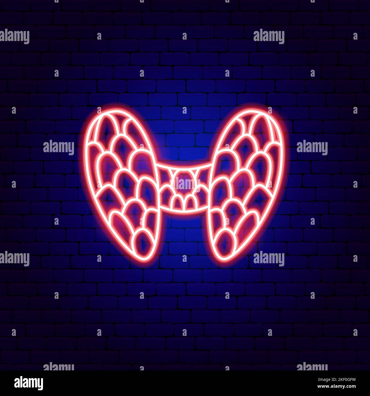 Segno neon ghiandola tiroidea Illustrazione Vettoriale