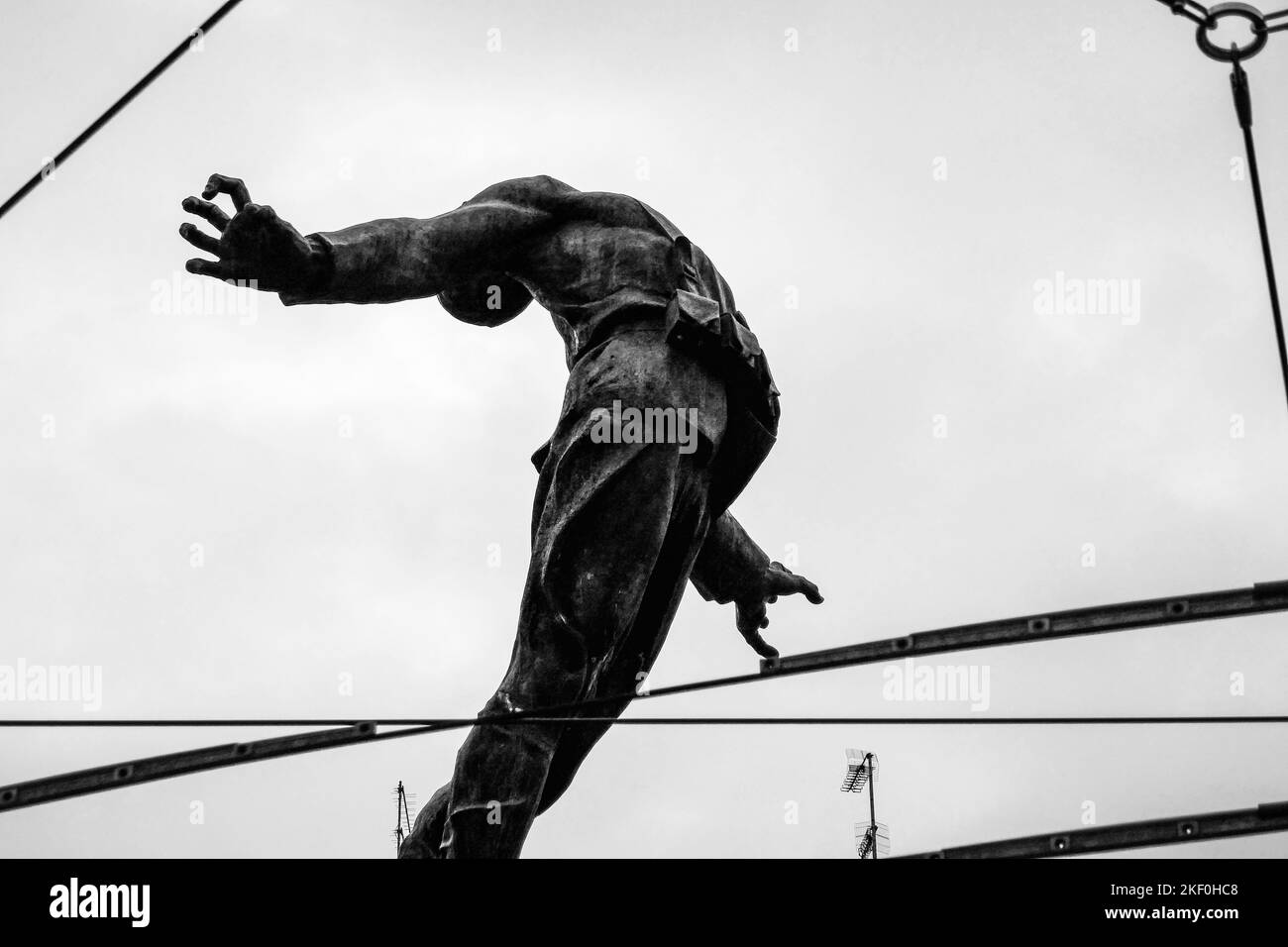 Una statua nella città di Parma Foto Stock