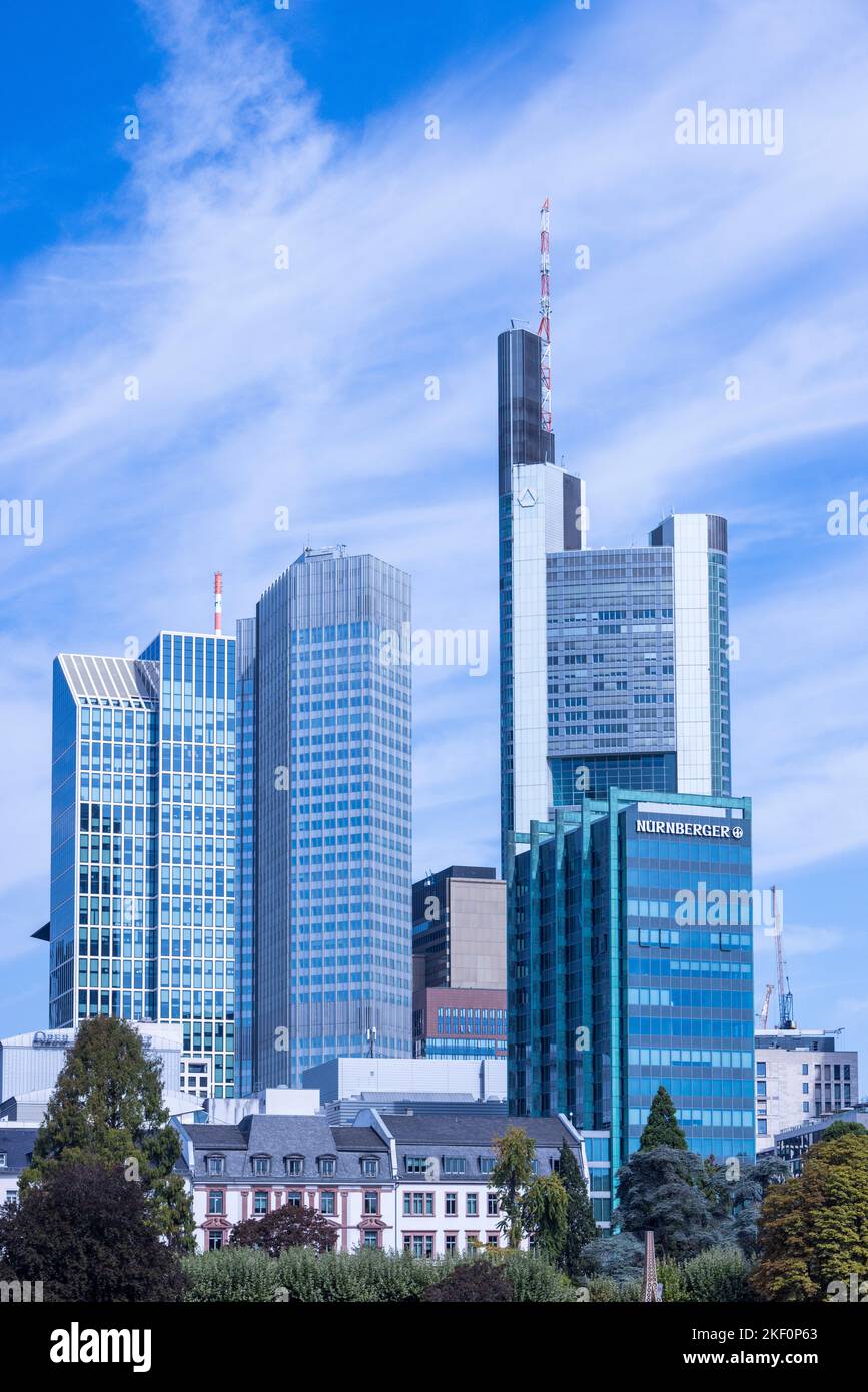 Vista del quartiere degli affari, Francoforte, Germania Foto Stock