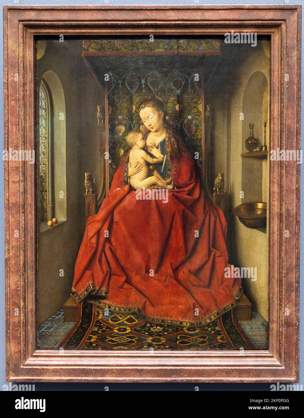 La Madonna lucchese, dipinto ad olio di Jan van Eyck, 1437, Museo Städel, Francoforte Foto Stock