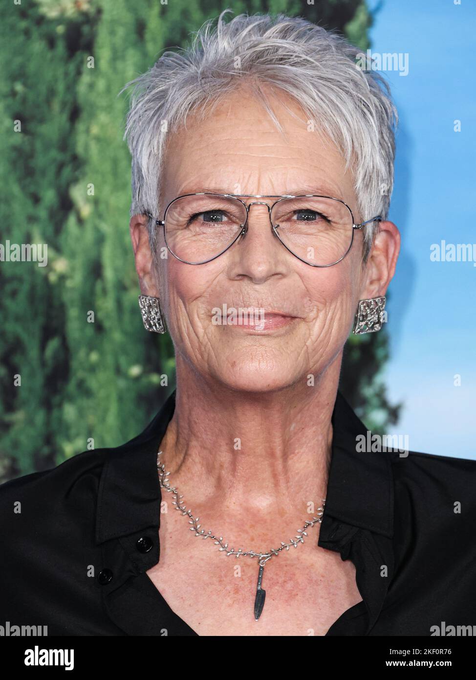 LOS ANGELES, CALIFORNIA, USA - 14 NOVEMBRE: L'attrice americana Jamie Lee Curtis arriva alla prima di Los Angeles del "Glass Onion: A Knives out Mystery" di Netflix, tenutasi il 14 novembre 2022 presso l'Academy Museum of Motion Pictures a Los Angeles, California, Stati Uniti. (Foto di Xavier Collin/Image Press Agency) Foto Stock