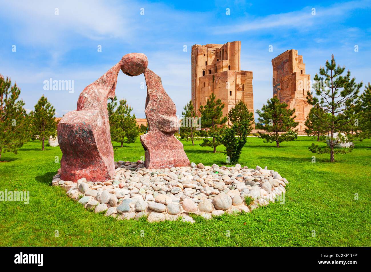 AK-Saray o Ak Saray Palace nella città di Shahrisabz in Uzbekistan Foto Stock