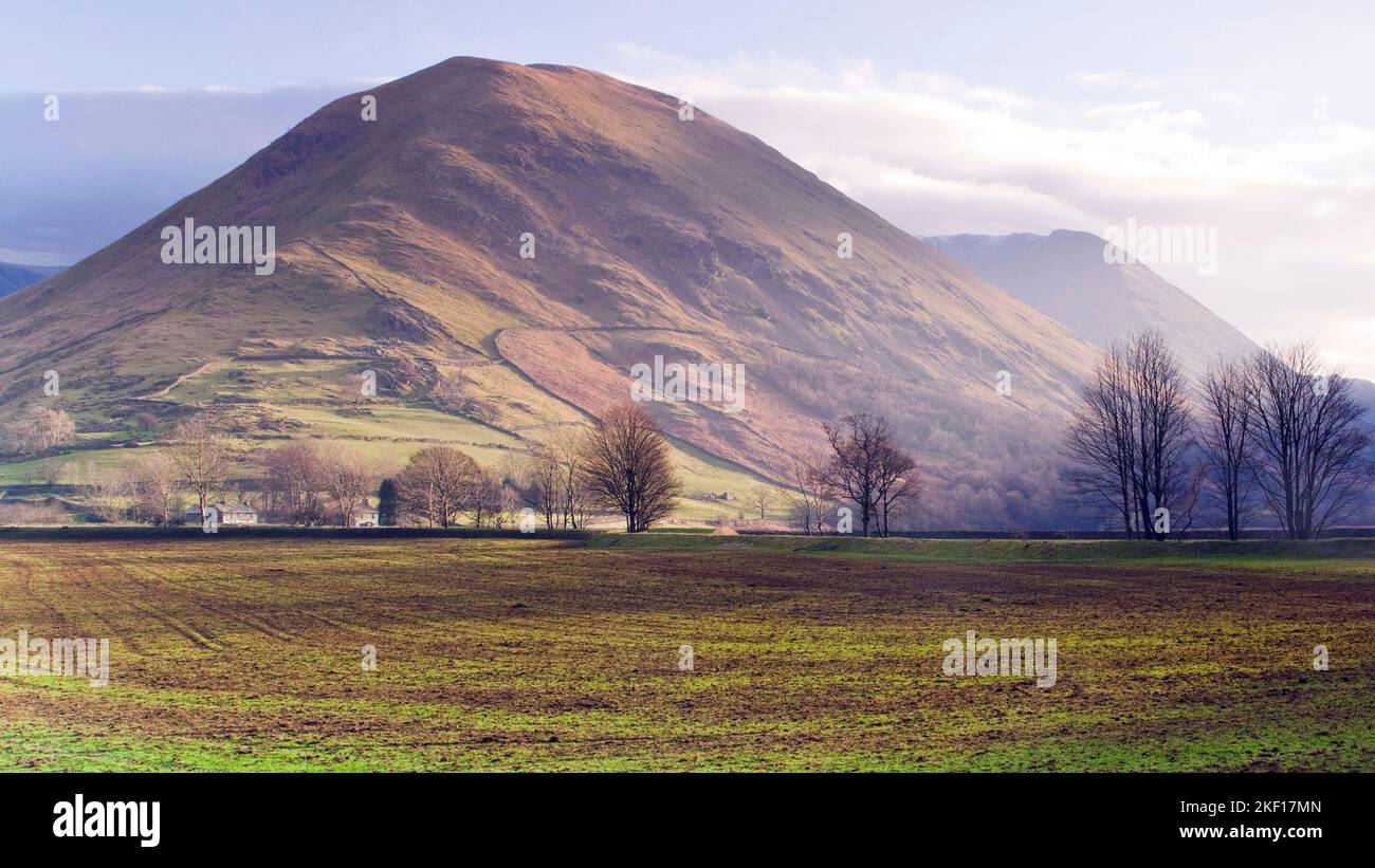 Vista di Hartsop Dodd, gennaio, zona di Patterdale, Lake District National Park, North East Lake District Cumbria Inghilterra UK Europe Foto Stock