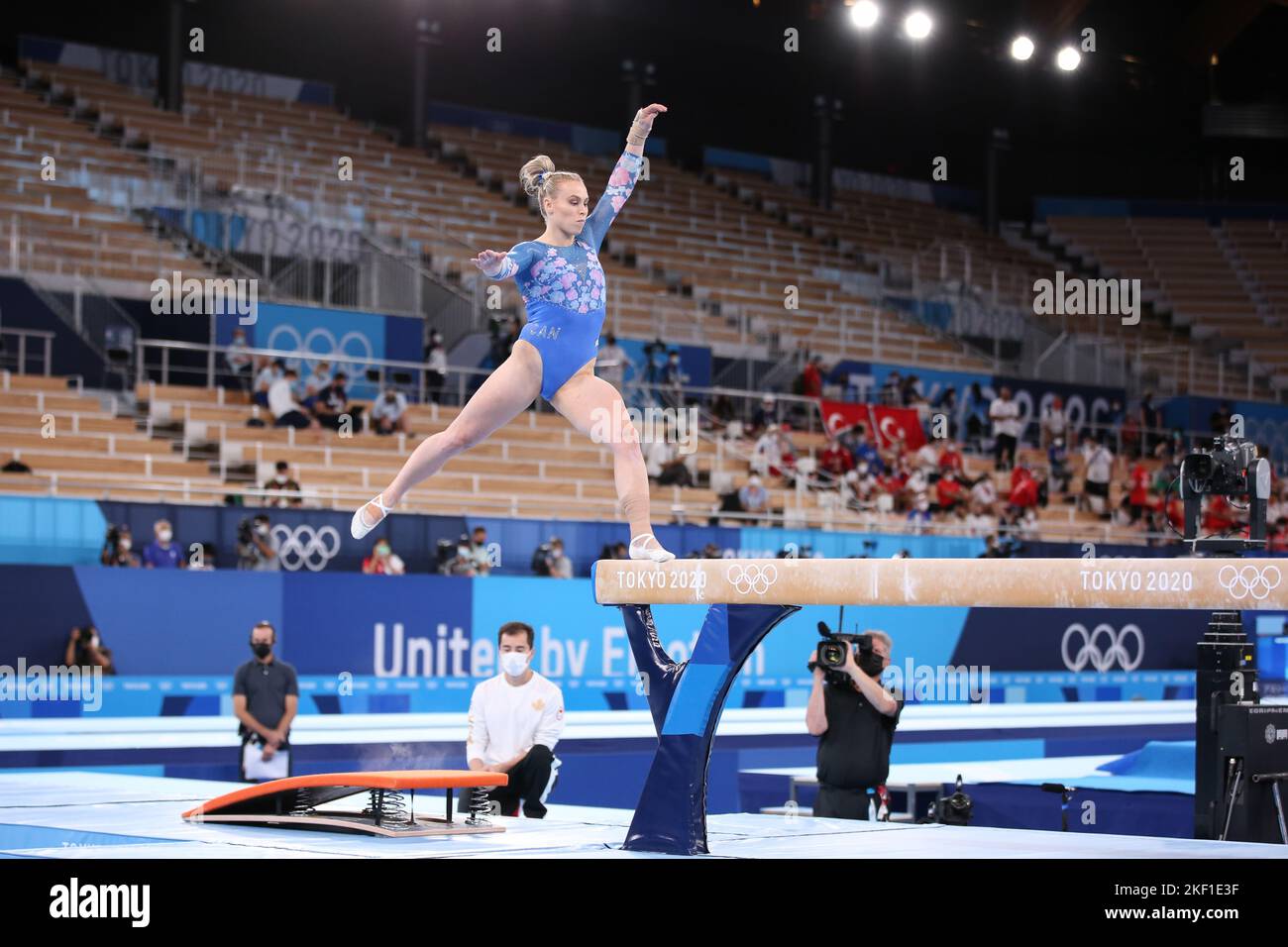 03rd AGOSTO 2021 - TOKYO, GIAPPONE: Ellie BLACK of Canada si esibisce al raggio di equilibrio femminile durante le finali degli apparati di ginnastica artistica ai Giochi Olimpici di Tokyo 2020 (Foto di Mickael Chavet/RX) Foto Stock