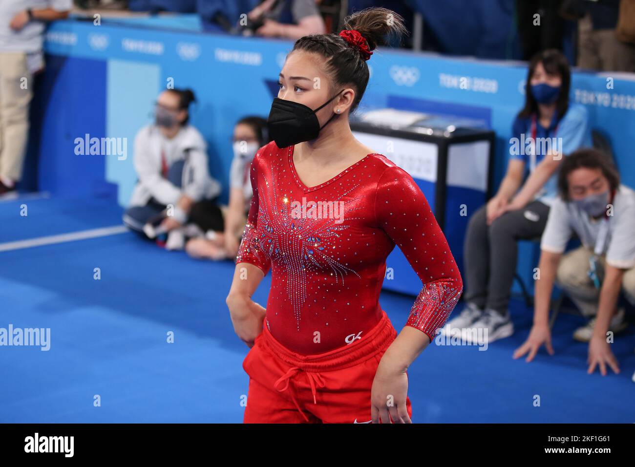 03rd AGOSTO 2021 - TOKYO, GIAPPONE: Sunisa LEE degli Stati Uniti sta per esibirsi al raggio di equilibrio femminile durante le finali degli apparati di ginnastica artistica ai Giochi Olimpici di Tokyo 2020 (Foto di Mickael Chavet/RX) Foto Stock