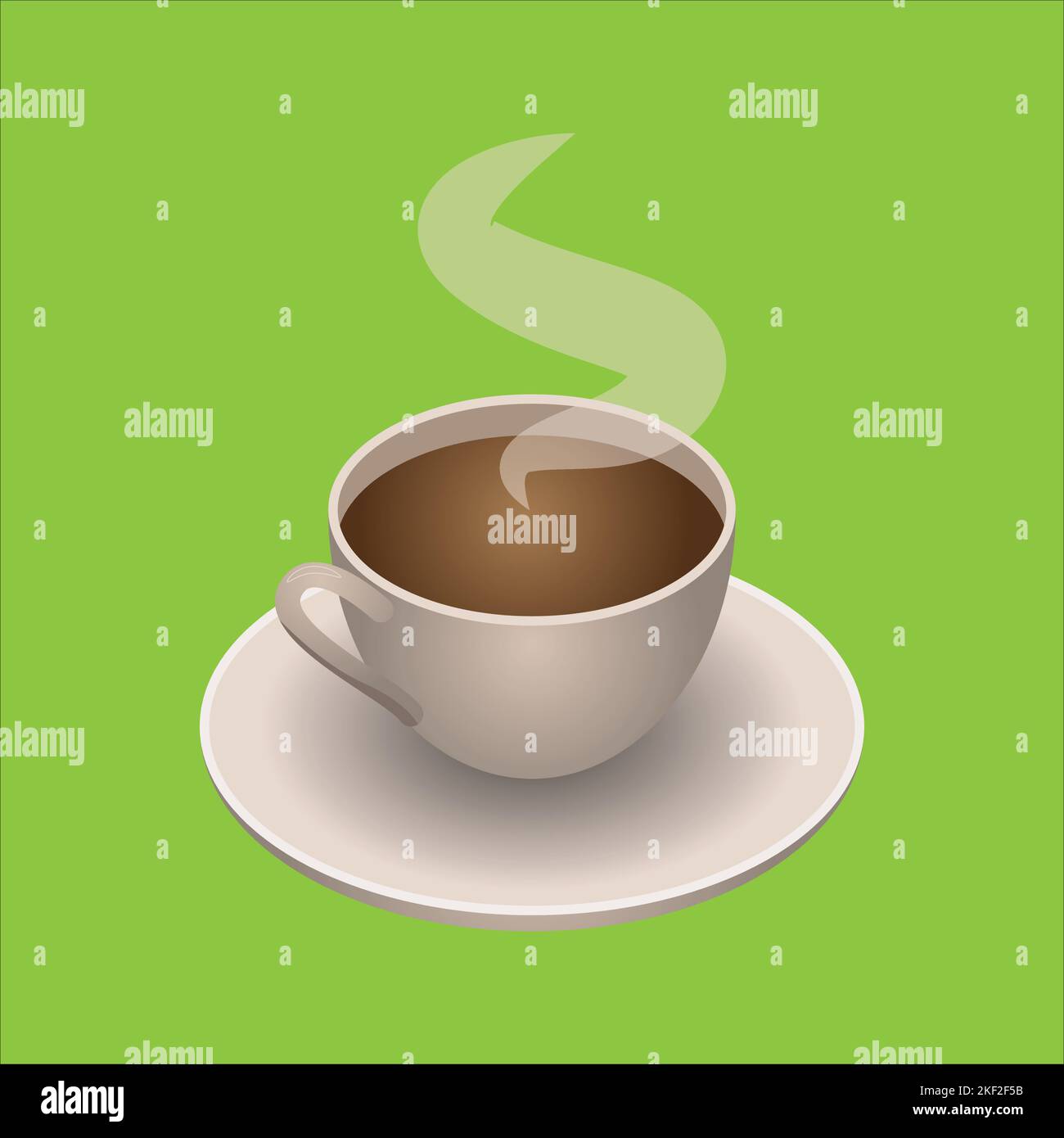 Icona della tazza di caffè. Cafe Concept, Cartoon di Sickle Vector icona per Web Design isolato su sfondo verde - Vector. Illustrazione vettoriale Illustrazione Vettoriale