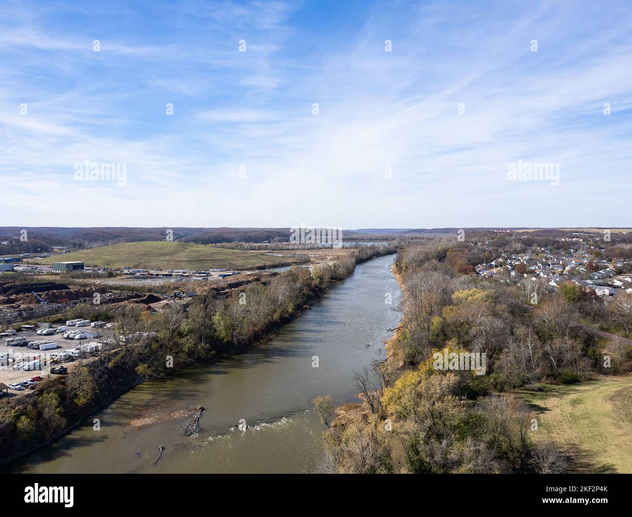 Vista aerea del fiume Meramec Foto Stock