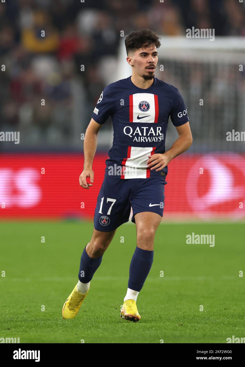 Torino, 2nd novembre 2022. Vitinho di PSG durante la partita della UEFA Champions League allo stadio Allianz di Torino. L'immagine di credito dovrebbe essere: Jonathan Moskrop / Sportimage Foto Stock