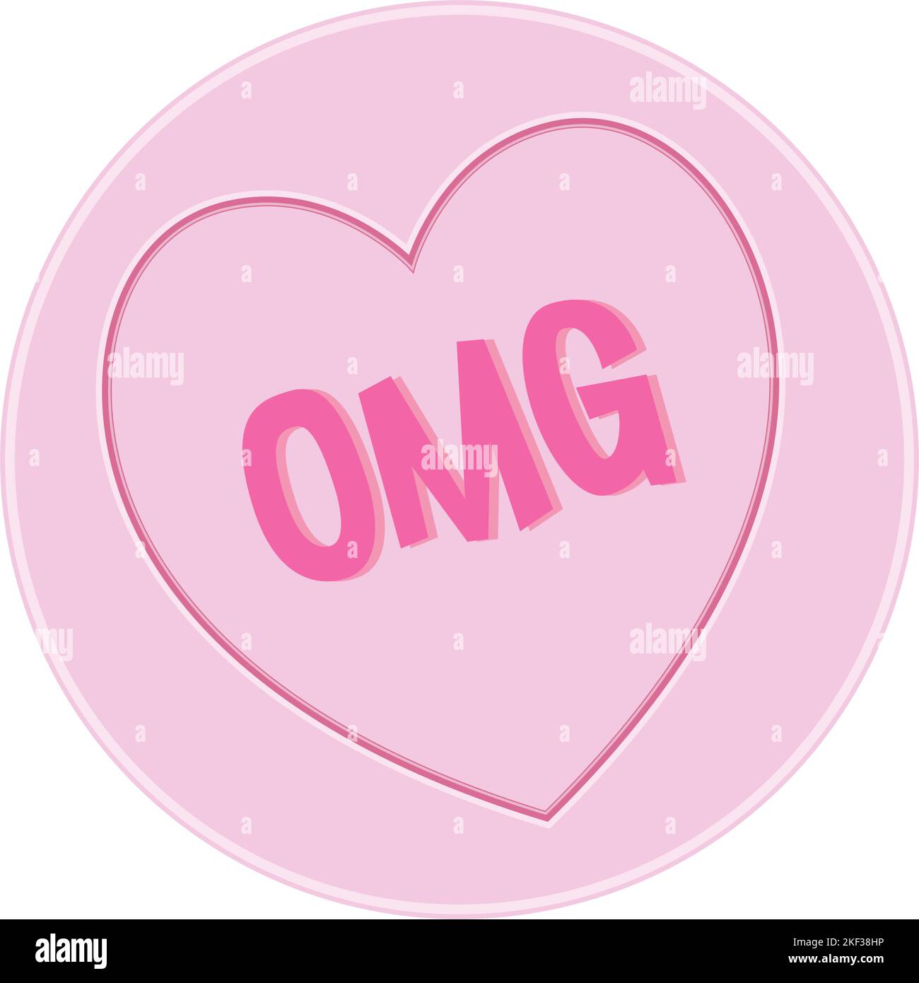 Love Heart Sweet Candy - OMG message Vector Illustration Illustrazione Vettoriale