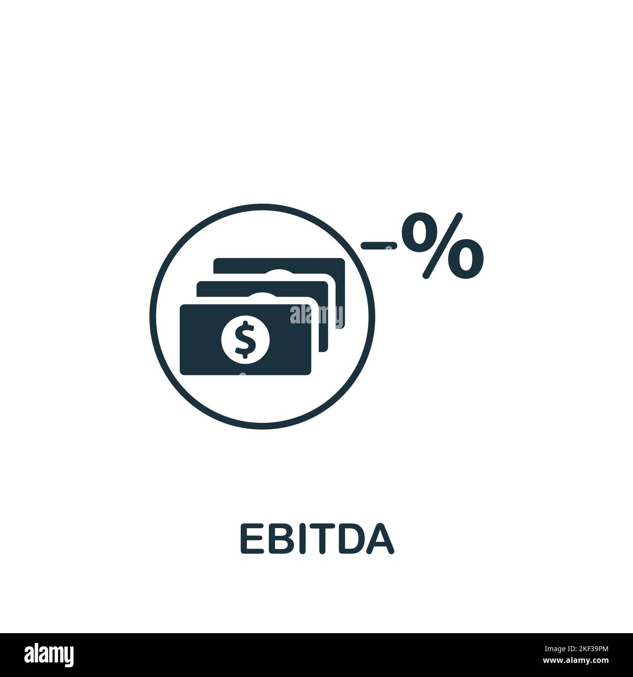 Icona EBITDA. Icona criterio semplice monocromatico per modelli, progettazione Web e infografica Illustrazione Vettoriale
