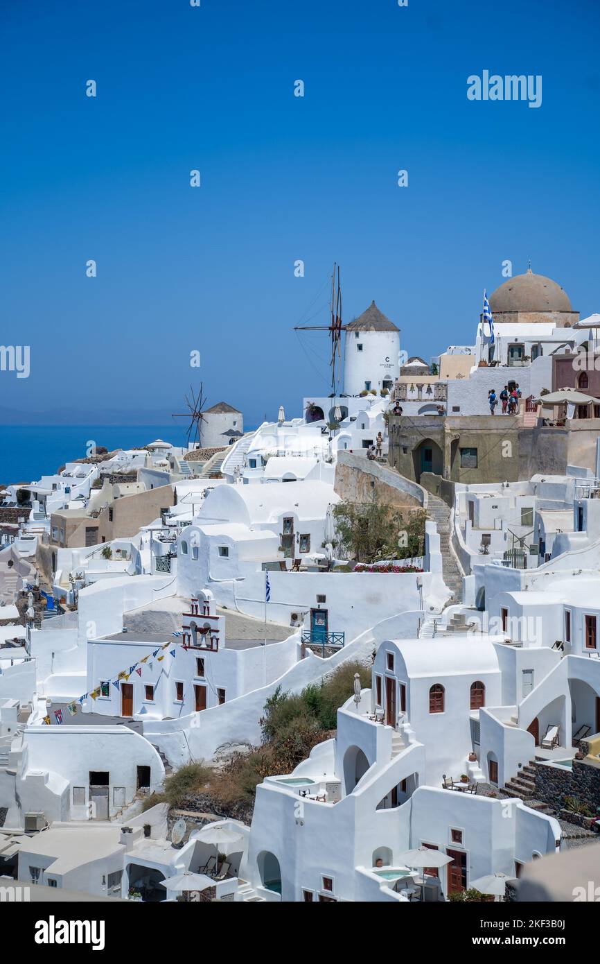 Bella vista panoramica di Santorini Grecia Foto Stock