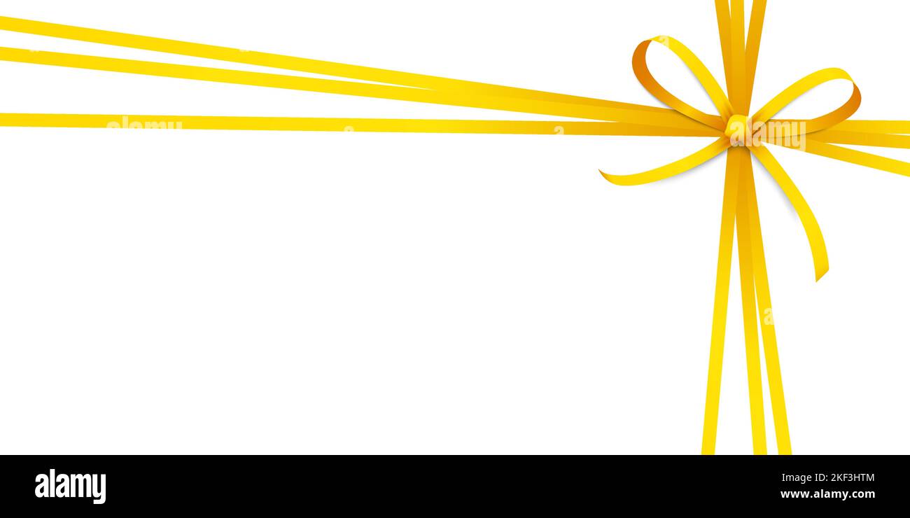 EPS 10 illustrazione vettoriale di arco a nastro giallo e banda regalo isolato su sfondo bianco Illustrazione Vettoriale