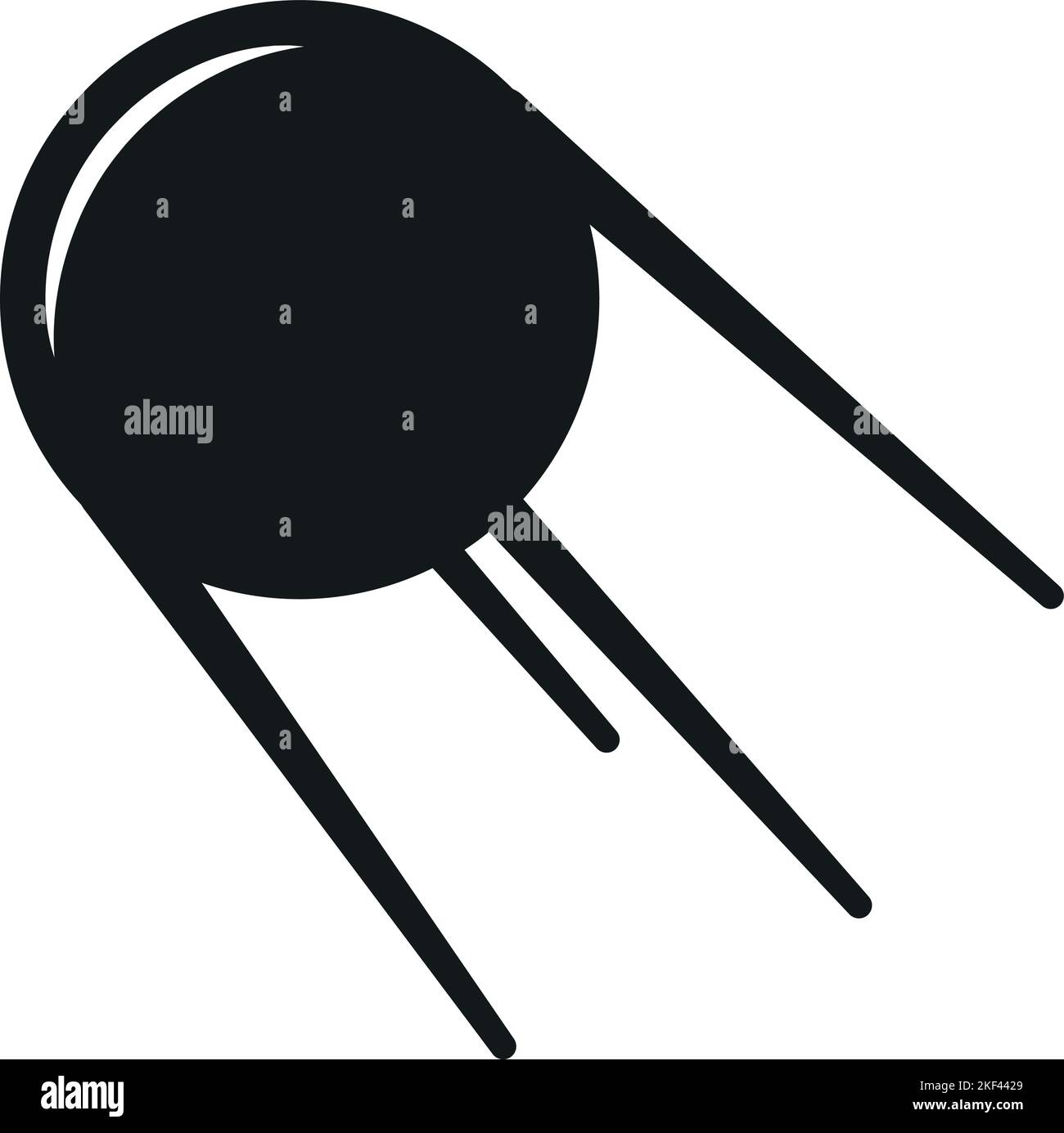 Icona nera Sputnik. Simbolo del satellite spaziale sovietico Illustrazione Vettoriale