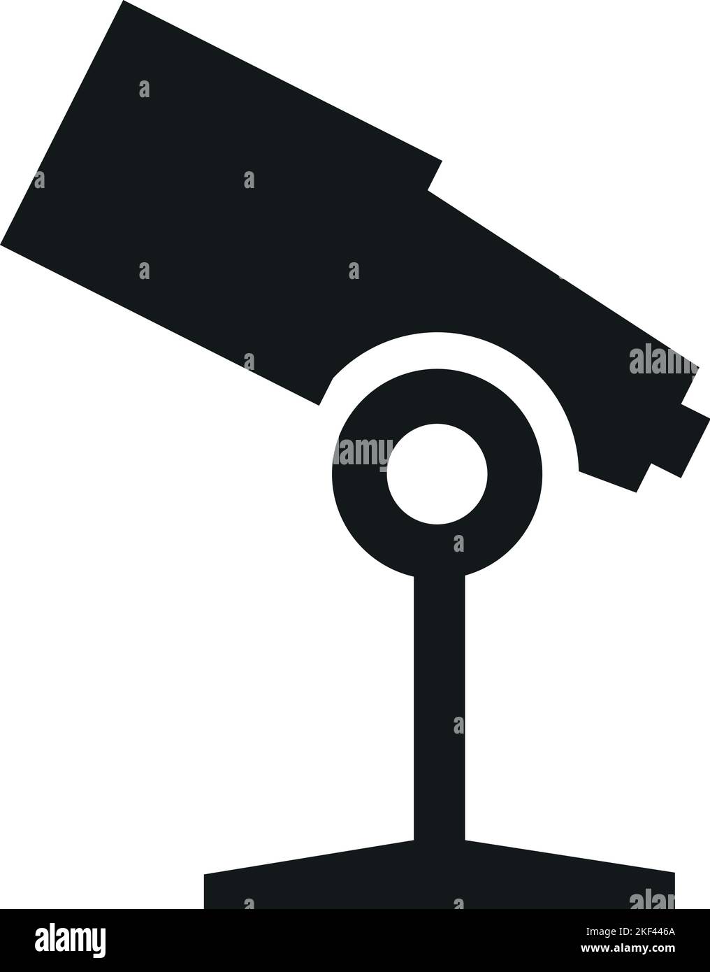 Icona telescopio. Simbolo di astronomia nero. Ricerca spaziale Illustrazione Vettoriale