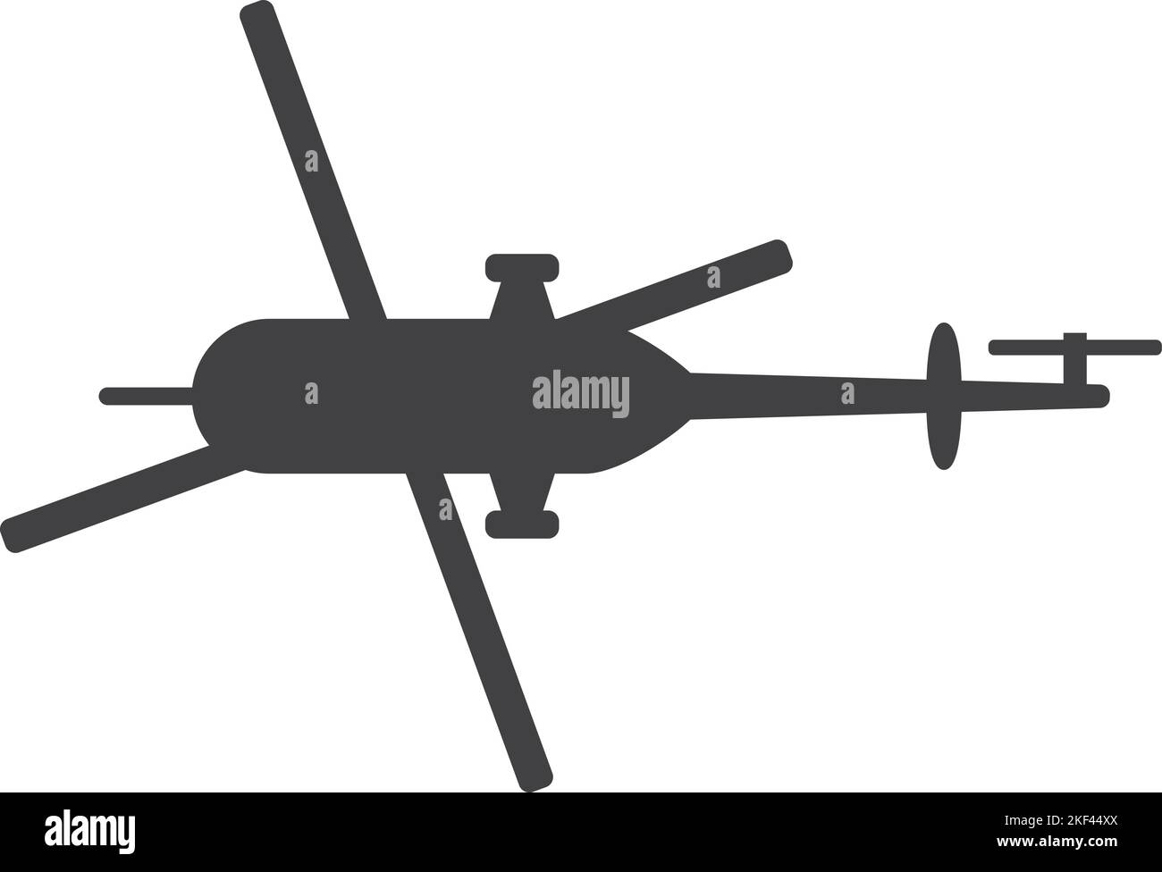 Elicottero silhouette nera. Aviazione militare. Veicolo volante Illustrazione Vettoriale