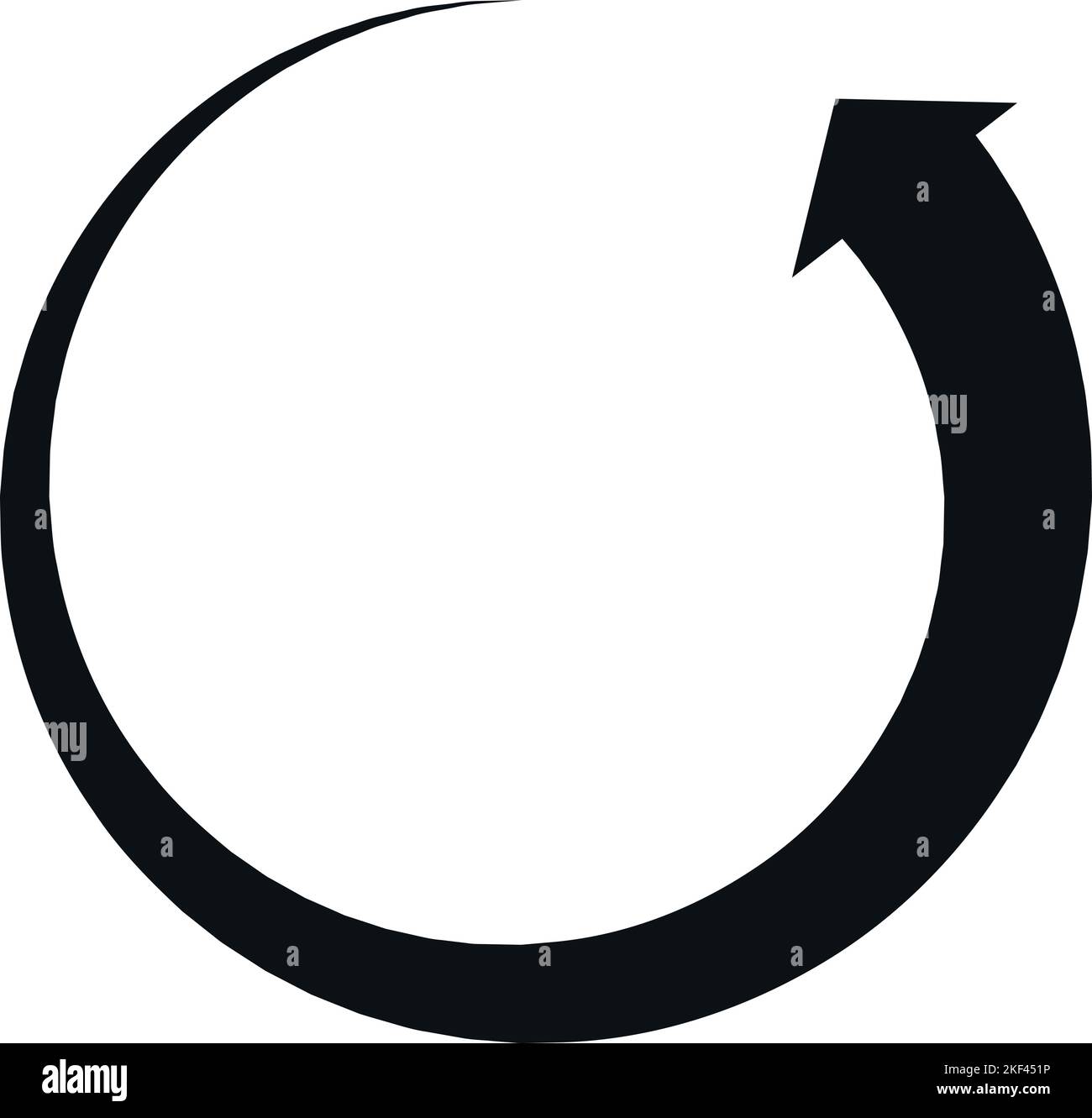 Icona circolare con freccia. Simbolo del ciclo nero. Ruotare il segno Illustrazione Vettoriale