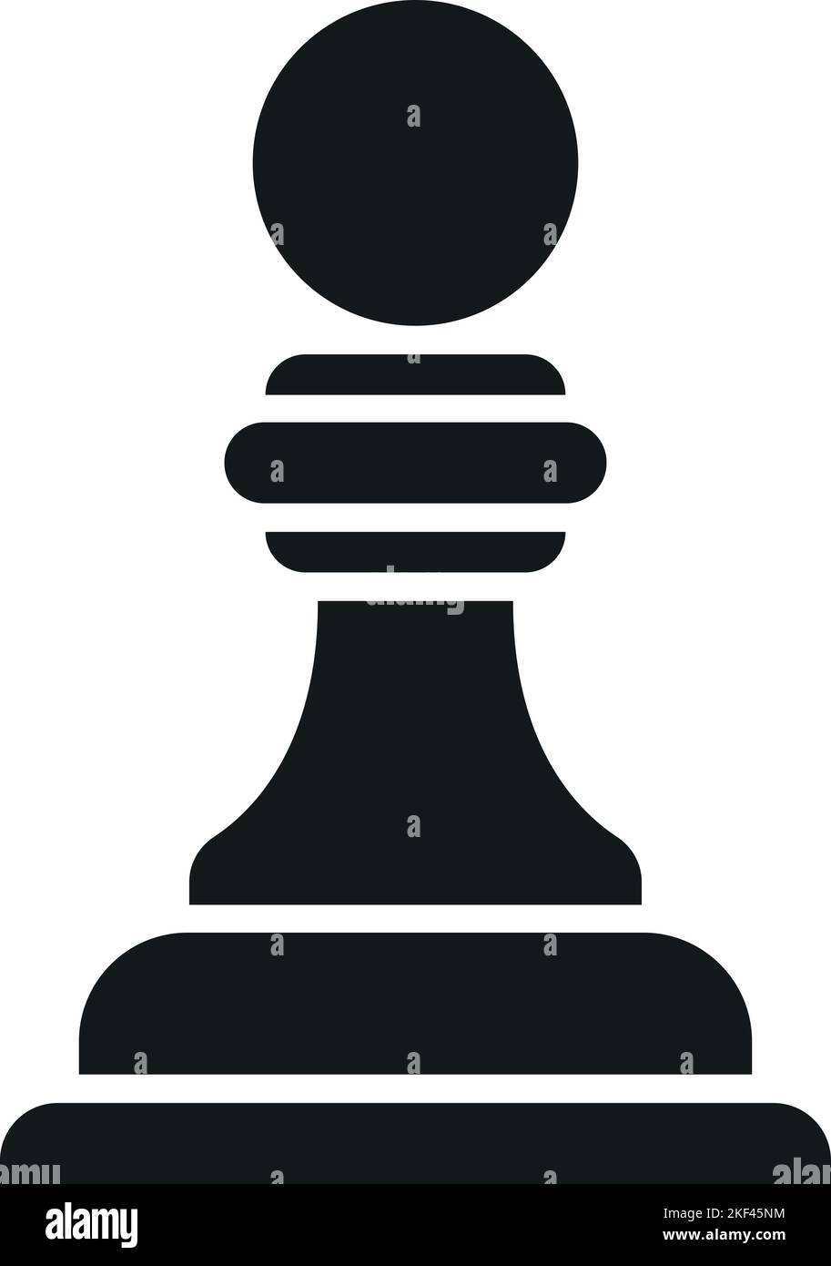 Icona pedina nera. Simbolo di sfida. Cartello del gioco Illustrazione Vettoriale