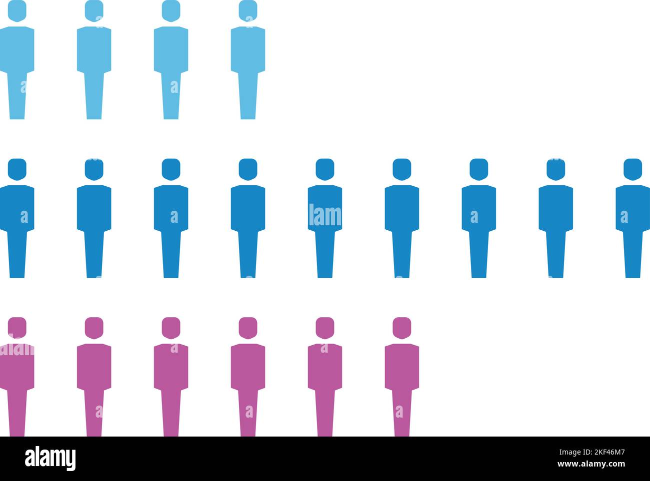 Modello di statistica della popolazione. Elemento infografico icona persone Illustrazione Vettoriale