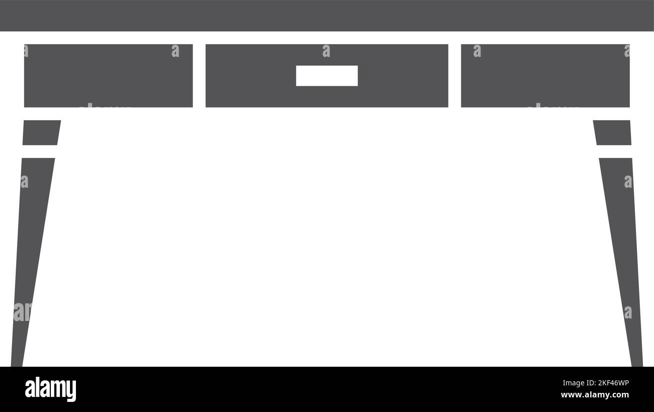 Icona scrivania. Tavolo nero. Mobili per la casa Illustrazione Vettoriale