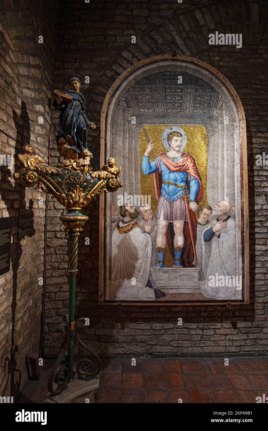 San Vittore, der Martyrer, Mosaik von Francesco und Valerio Zucato, 1559, Markusdom, Venedig, Venetien, Adria, Norditalien, Italien Foto Stock