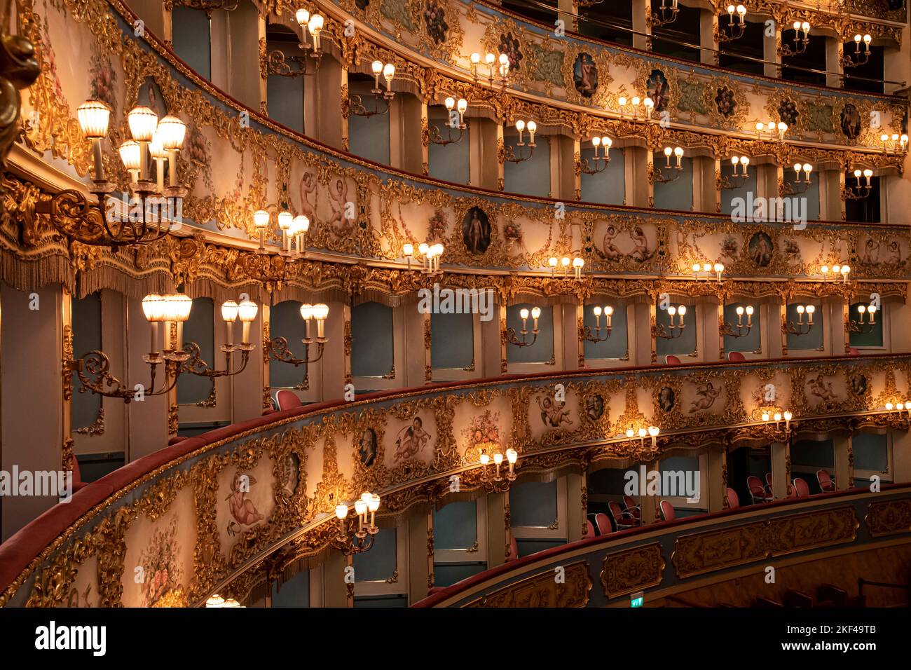 Innenansicht, Teatro, Teatro la Fenice, Venedig, Venetien, Italien Foto Stock