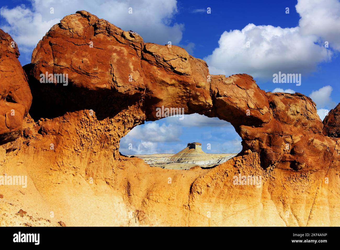 Die Bisti Badlands sind ein riesiges capitolo Gebiet ca. 50km südlich von Farmington nel Nuovo Messico. Foto Stock