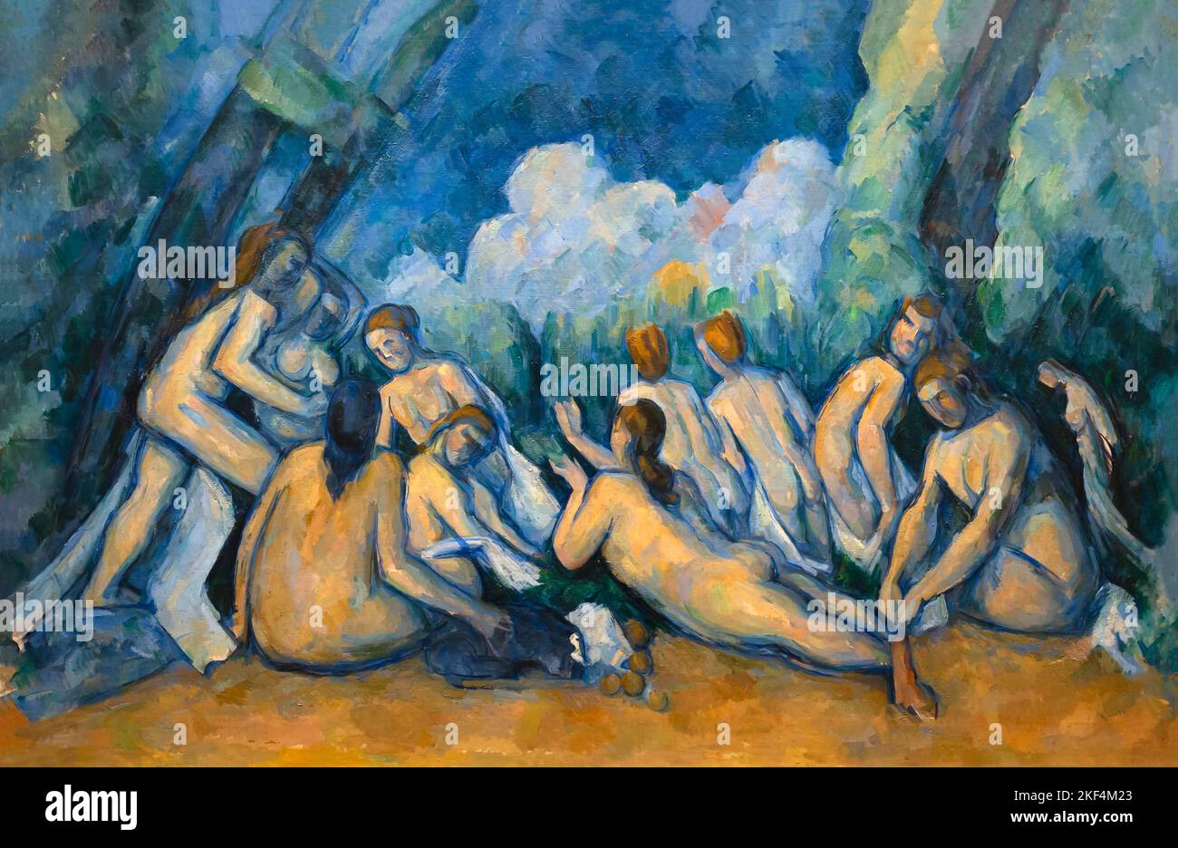 Bagnanti, Les Grandes Baugneuses, Paul Cezanne, circa 1894-1905, Galleria Nazionale, Londra, Inghilterra, Regno Unito, Europa Foto Stock