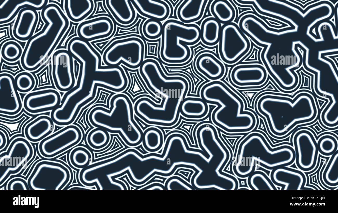 Forme geometriche di collegamento arrotondate su sfondo astratto creativo con rappresentazione 3D per decorazione, tessuto e disegno co Foto Stock