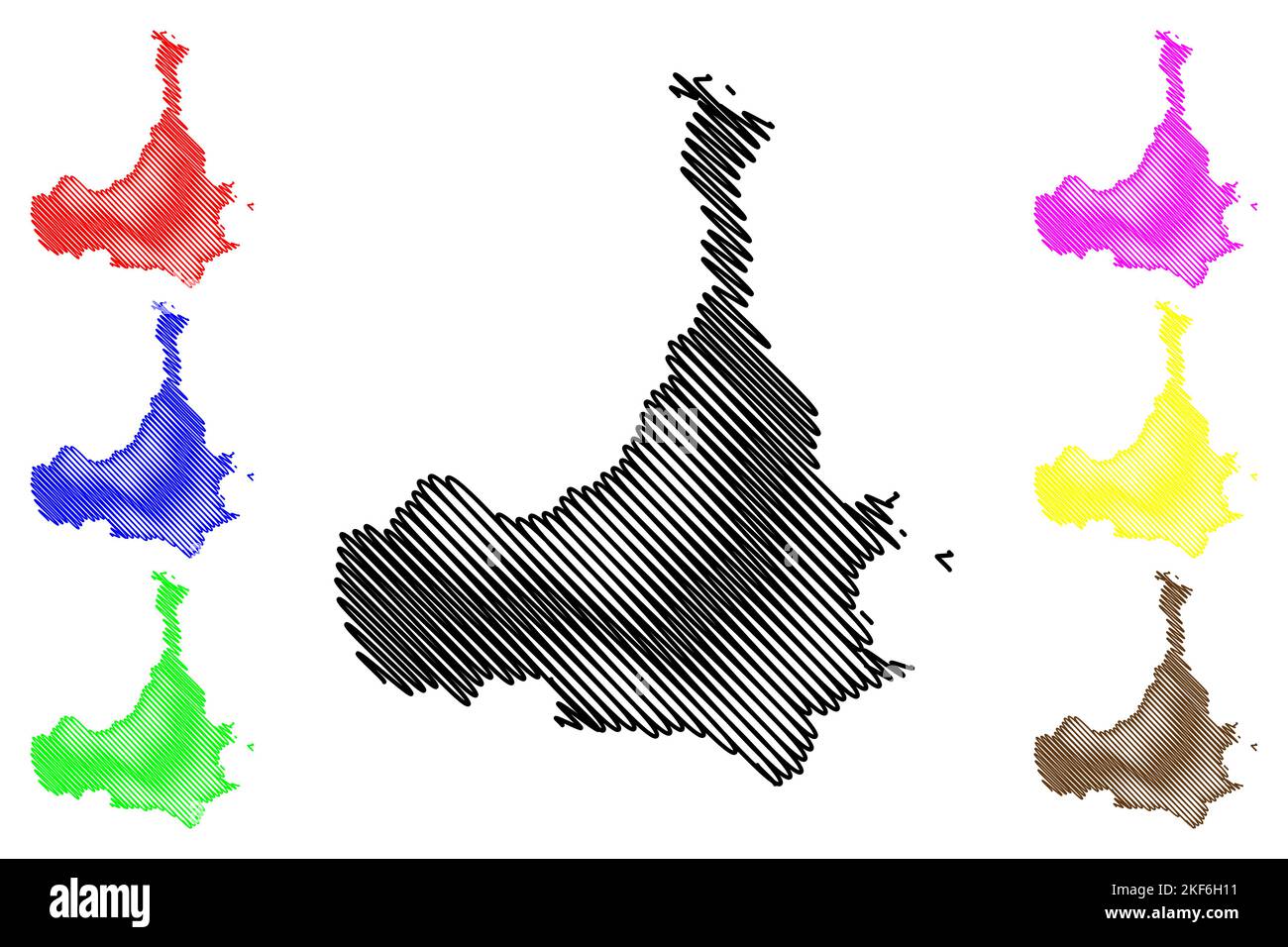 Isola di Pianosa (Repubblica Italiana, Arcipelago Toscano) mappa illustrazione vettoriale, schizza mappa Isola di Pianosa Illustrazione Vettoriale