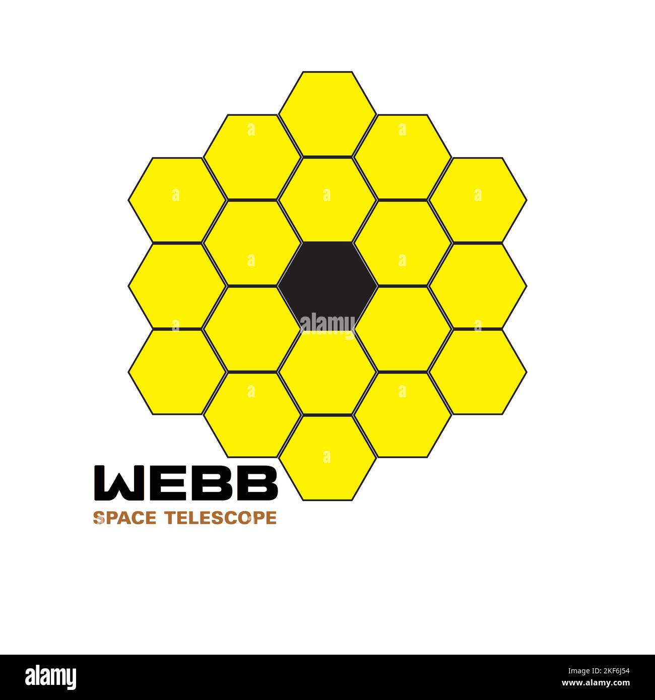 Illustrazione grafica vettoriale del telescopio spaziale James Webb. Astronomia. Design piatto. EPS10. Illustrazione Vettoriale